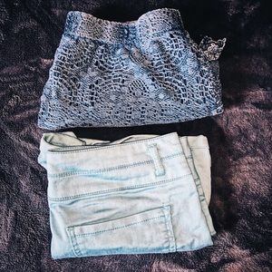 Two green/blue shorts